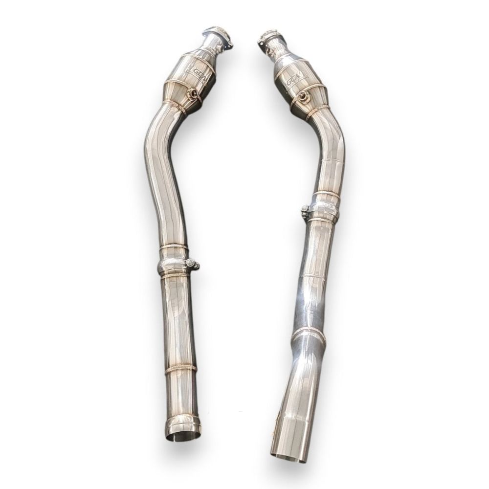 2012-2015 Mercedes GL63 AMG Downpipes | W166 No Heat Shield / 200 Cell Euro 6 Sport High Flow Cat Downpipes